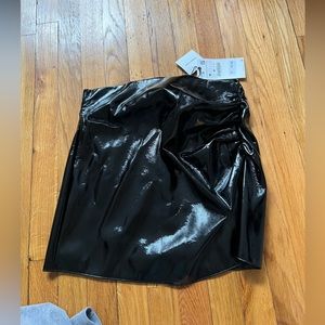 faux leather mini skirt